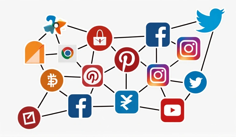 Mai multe pictograme de social media și servicii de analiză